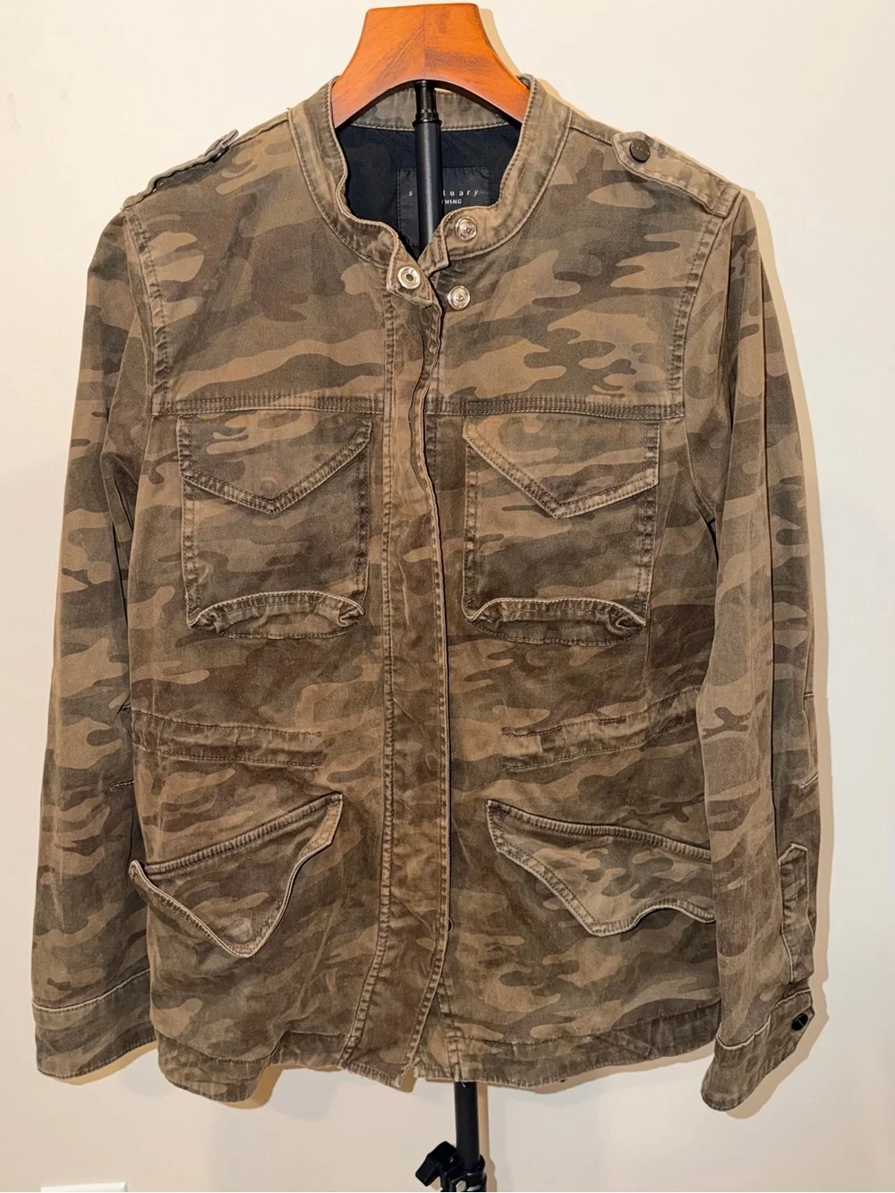 Sanctuary Camo Utility Jacket Womens M Military Field Jacket Y2K